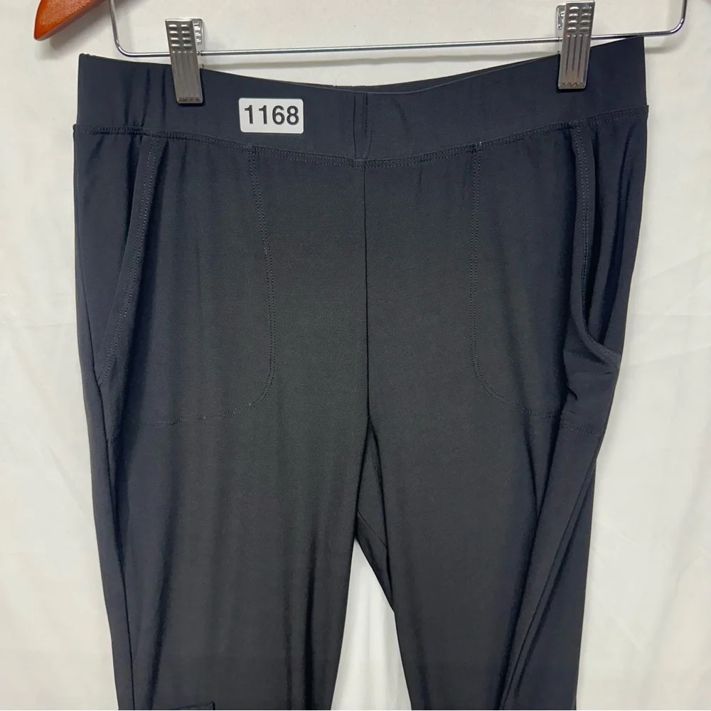 Attitudes by Renee Cargo Pull On Pants Small Black Stretch Pockets